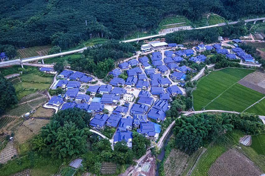 磨憨鎮(zhèn)曼莊村大龍哈小組現(xiàn)代化邊境幸福村新貌。人民網(wǎng)記者 符皓攝